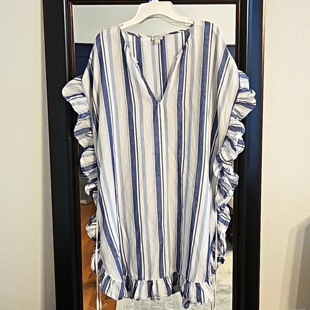 Striped beach cover-up
